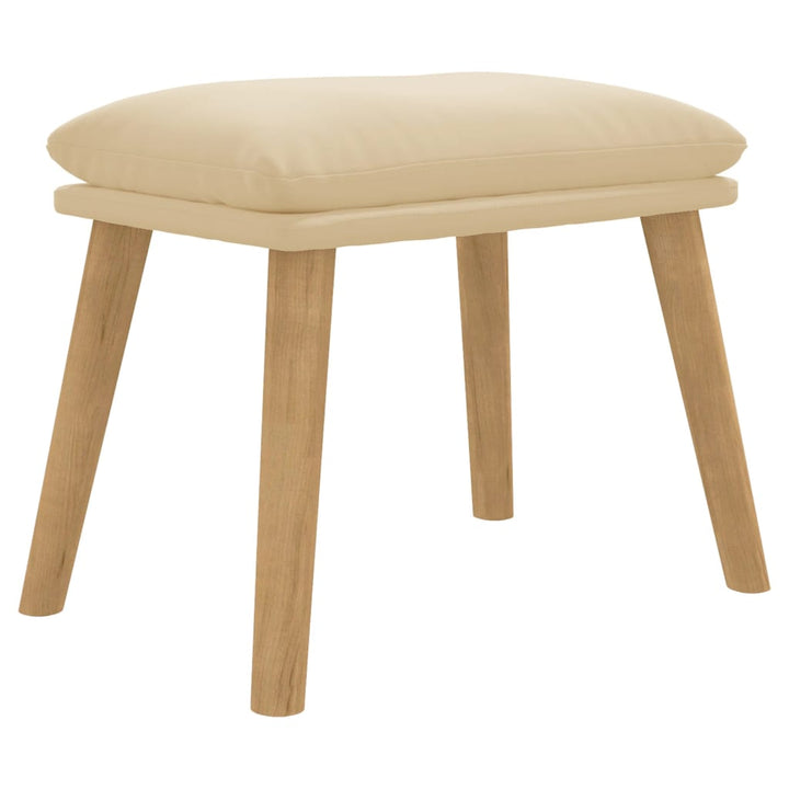fodskammel 45x29,5x35 cm fløjl cremefarvet