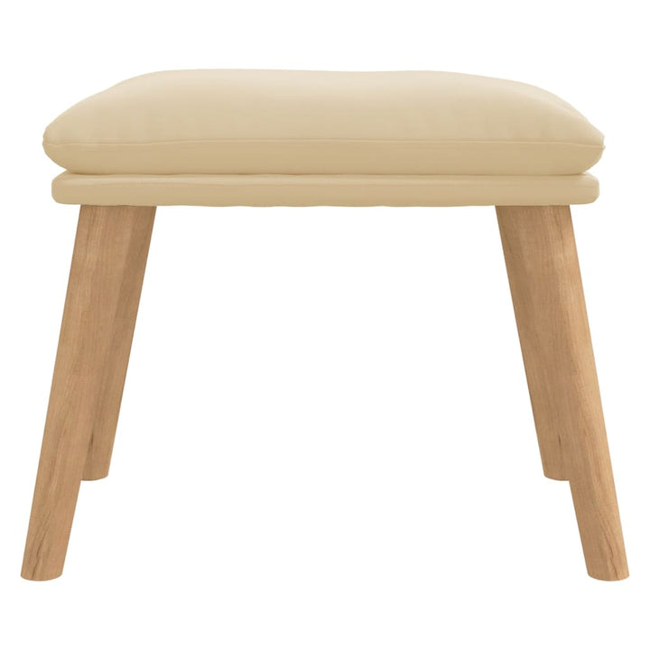 fodskammel 45x29,5x35 cm fløjl cremefarvet