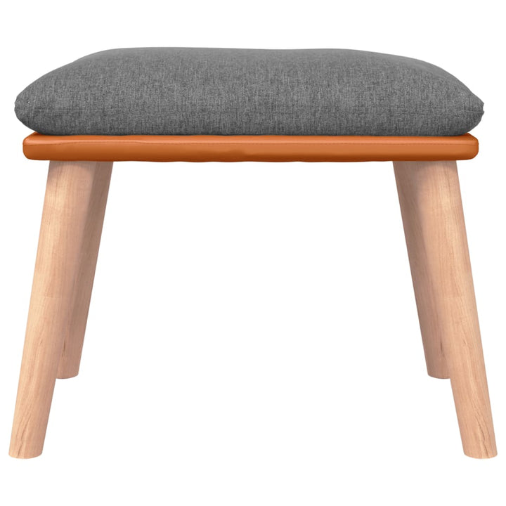 fodskammel 45x29,5x35 cm stof og kunstlæder lysegrå