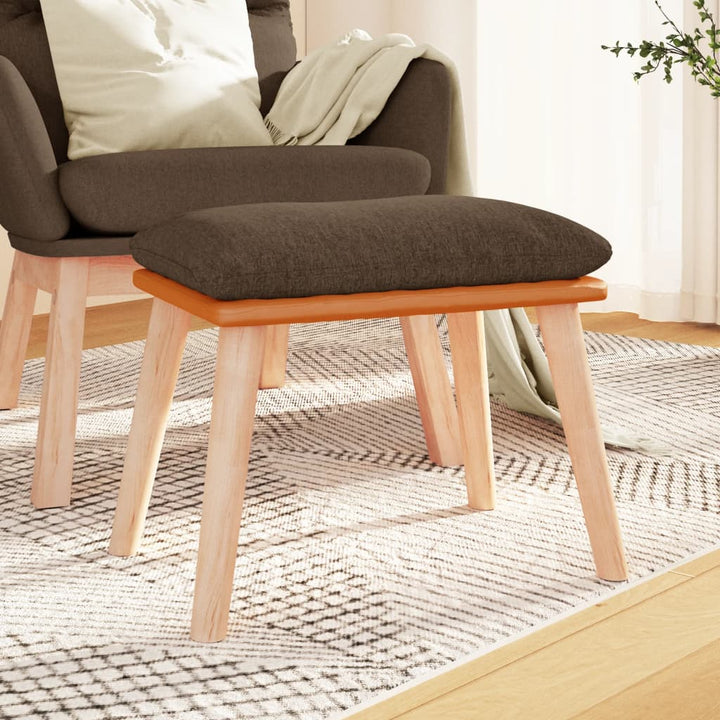 fodskammel 45x29,5x35 cm stof og kunstlæder brun