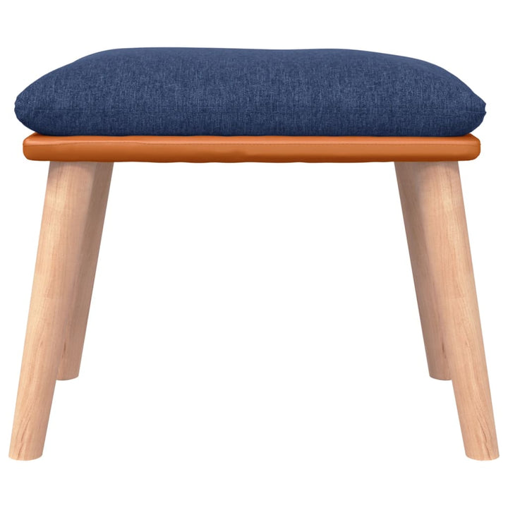 fodskammel 45x29,5x35 cm stof og kunstlæder blå
