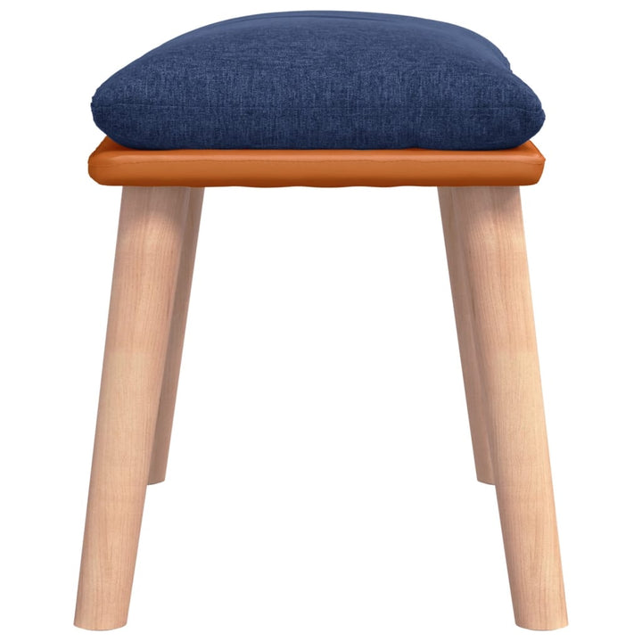 fodskammel 45x29,5x35 cm stof og kunstlæder blå