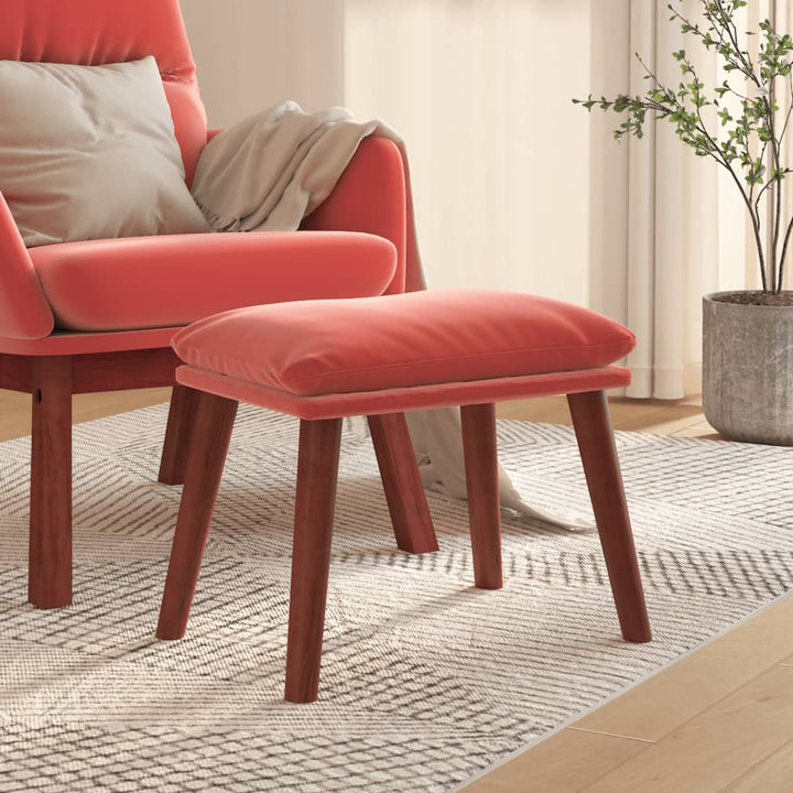 fodskammel 45x29,5x35 cm fløjl lyserød