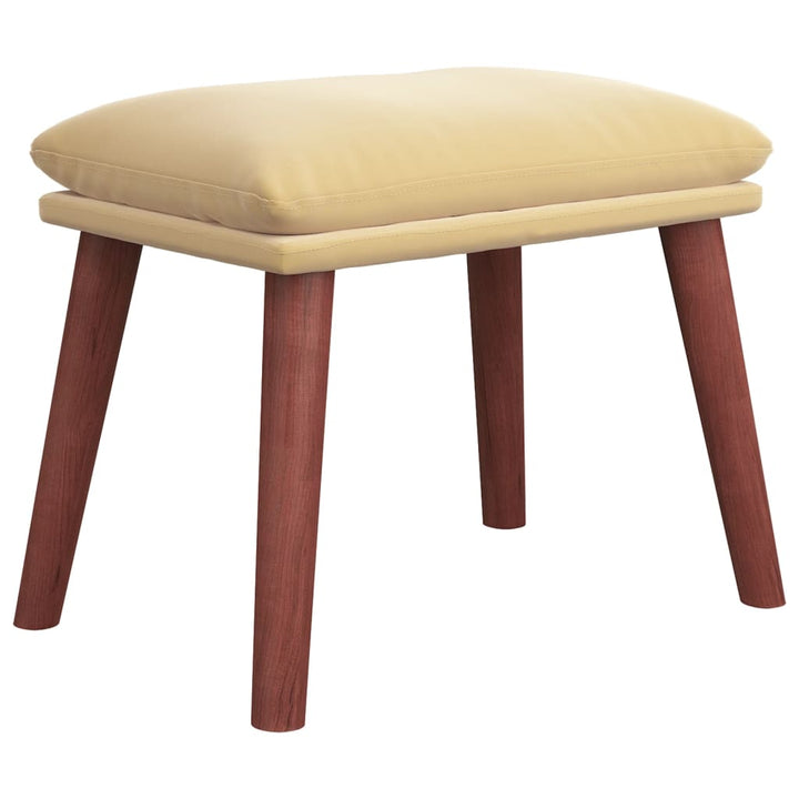 fodskammel 45x29,5x35 cm fløjl cremefarvet