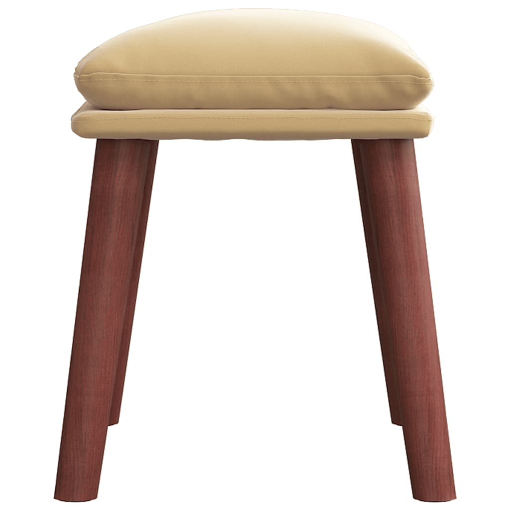 fodskammel 45x29,5x35 cm fløjl cremefarvet