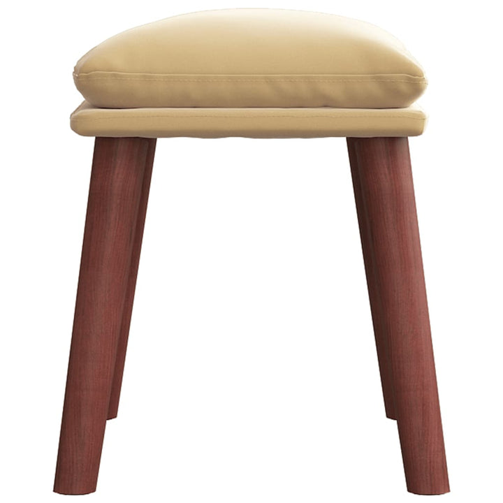fodskammel 45x29,5x35 cm fløjl cremefarvet