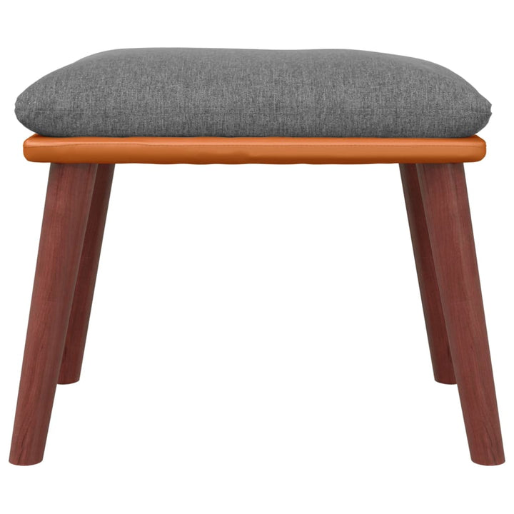 fodskammel 45x29,5x35 cm stof og kunstlæder lysegrå