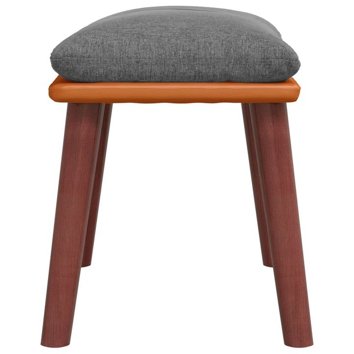 fodskammel 45x29,5x35 cm stof og kunstlæder lysegrå