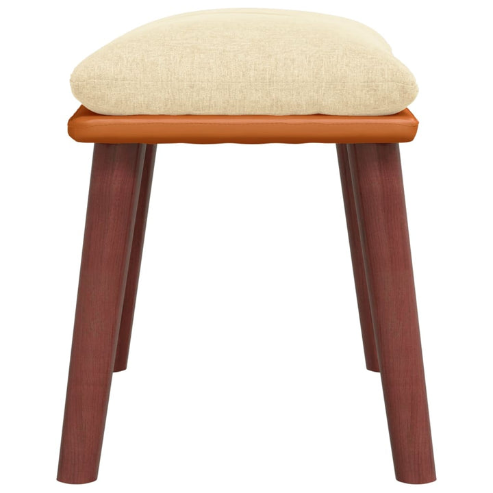 fodskammel 45x29,5x35 cm stof og kunstlæder cremefarvet