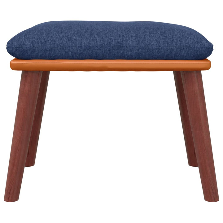 fodskammel 45x29,5x35 cm stof og kunstlæder blå
