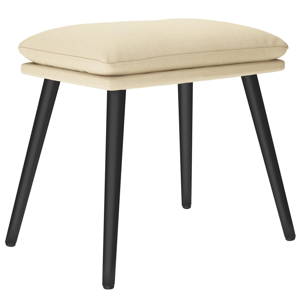 fodskammel 45x29,5x35 cm stof cremefarvet