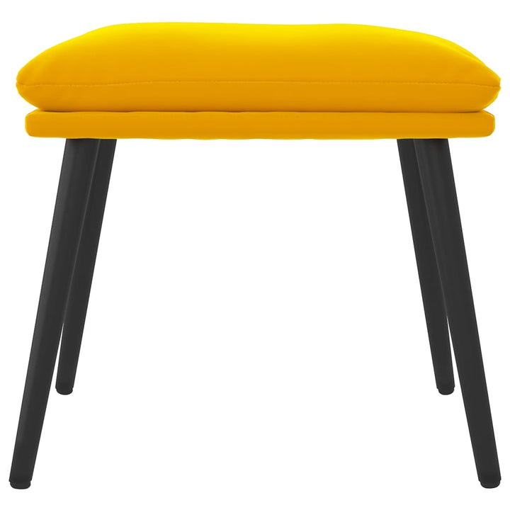 fodskammel 45x29,5x35 cm fløjl sennepsgul