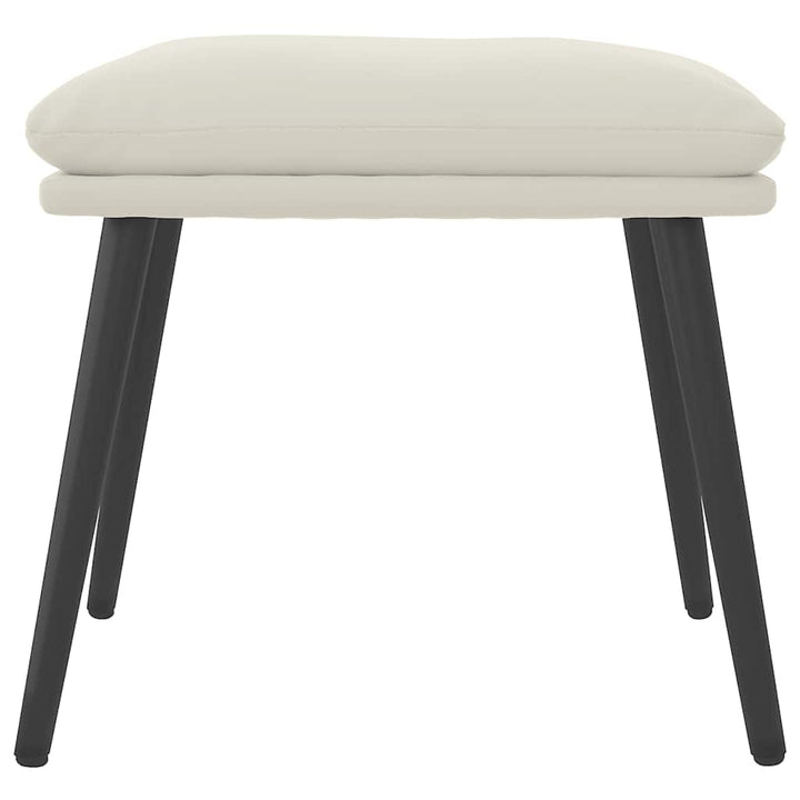 fodskammel 45x29,5x35 cm fløjl cremefarvet