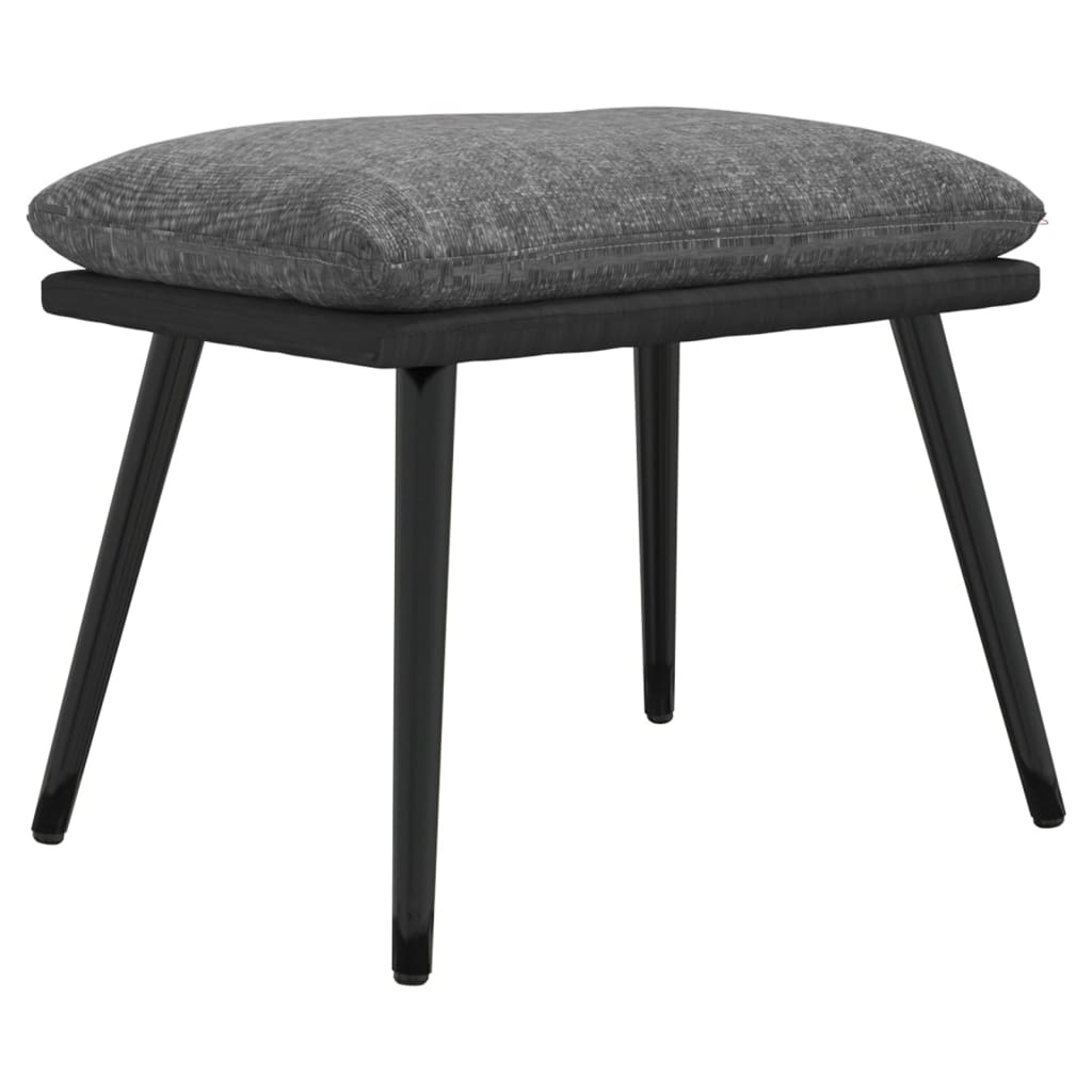 fodskammel 45x29,5x35 cm stof og kunstlæder lysegrå