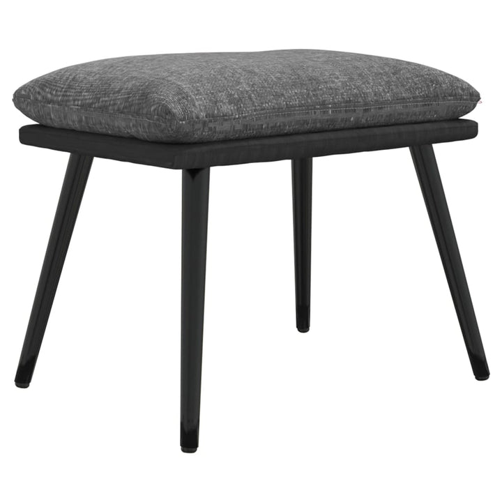 fodskammel 45x29,5x35 cm stof og kunstlæder lysegrå
