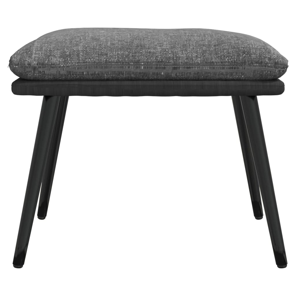 fodskammel 45x29,5x35 cm stof og kunstlæder lysegrå