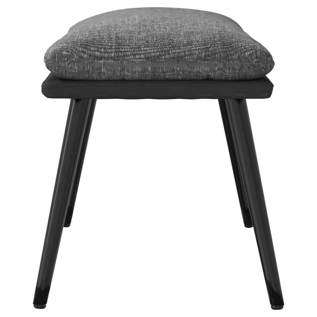 fodskammel 45x29,5x35 cm stof og kunstlæder lysegrå