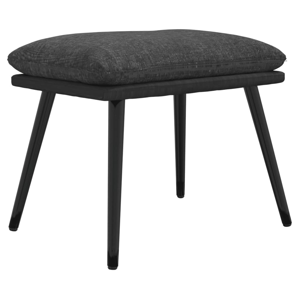 fodskammel 45x29,5x35 cm stof og kunstlæder mørkegrå