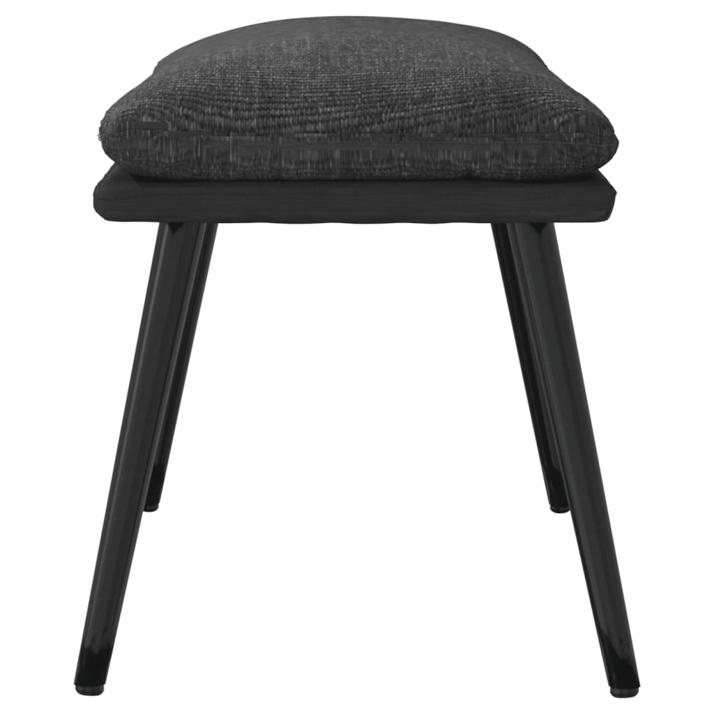fodskammel 45x29,5x35 cm stof og kunstlæder mørkegrå