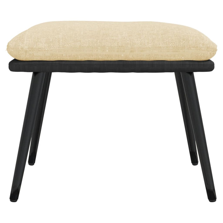 fodskammel 45x29,5x35 cm stof og kunstlæder cremefarvet