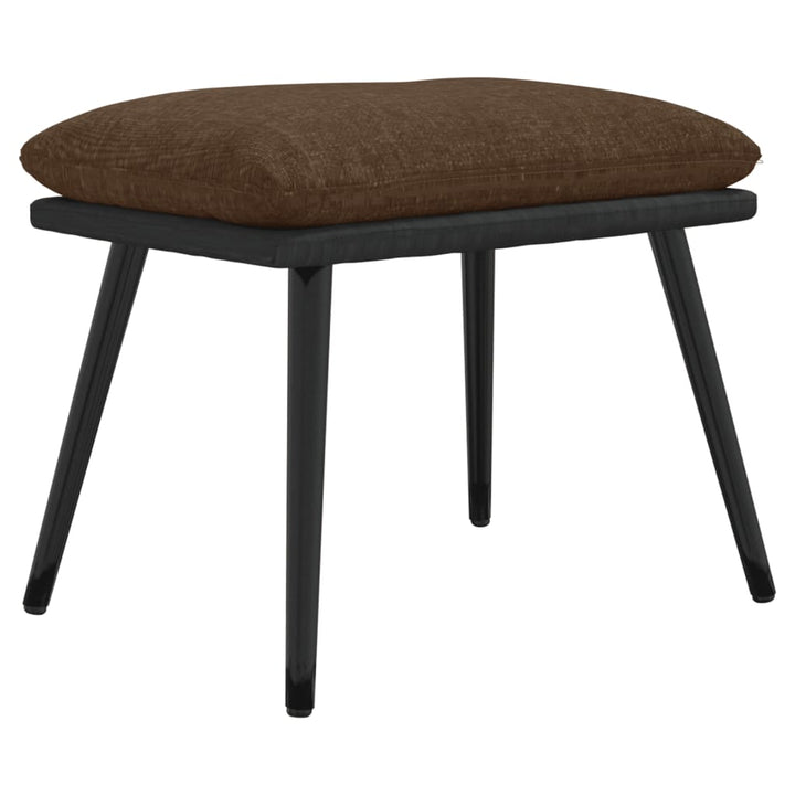 fodskammel 45x29,5x35 cm stof og kunstlæder brun