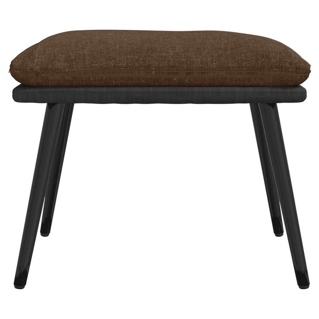 fodskammel 45x29,5x35 cm stof og kunstlæder brun