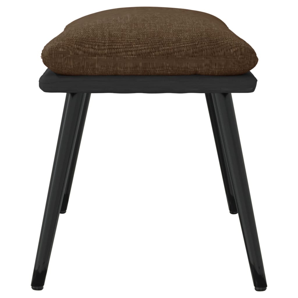 fodskammel 45x29,5x35 cm stof og kunstlæder brun