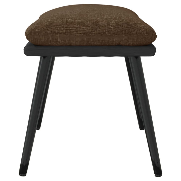 fodskammel 45x29,5x35 cm stof og kunstlæder brun
