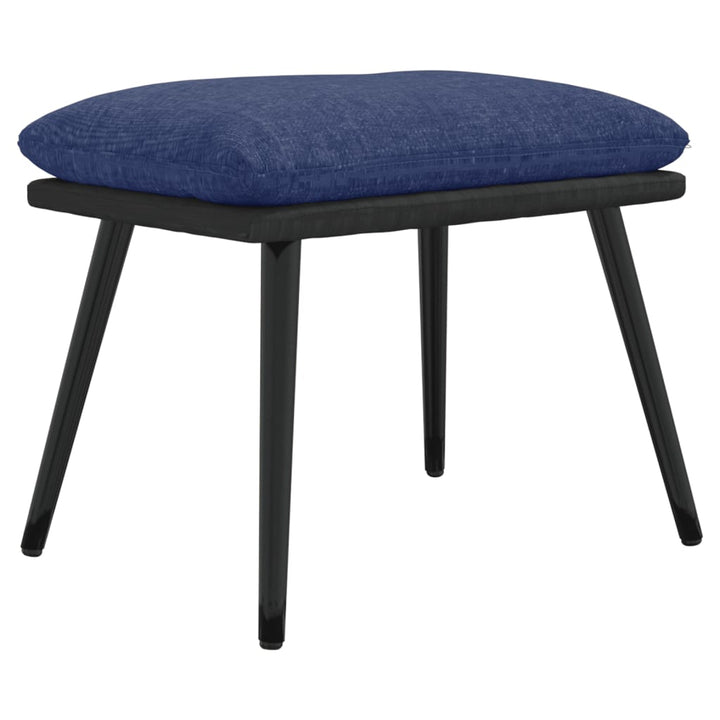 fodskammel 45x29,5x35 cm stof og kunstlæder blå