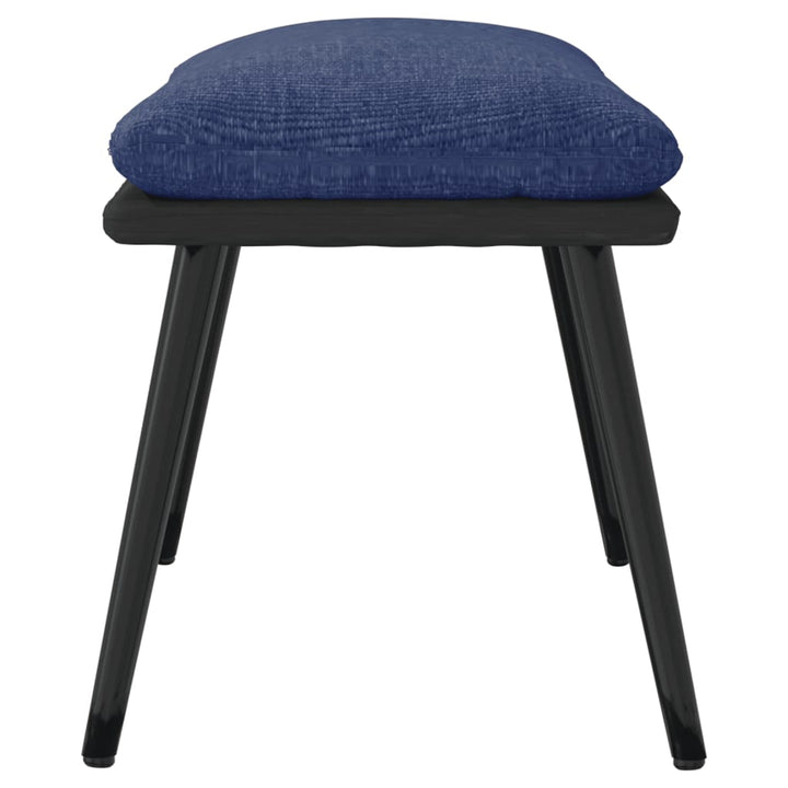 fodskammel 45x29,5x35 cm stof og kunstlæder blå