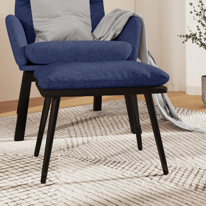 fodskammel 45x29,5x35 cm stof og kunstlæder blå