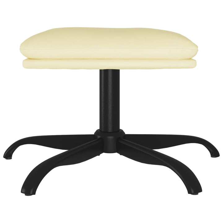fodskammel 60x60x36 cm kunstlæder cremefarvet