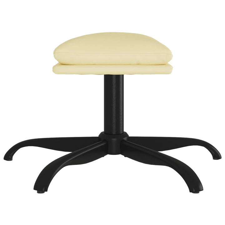 fodskammel 60x60x36 cm kunstlæder cremefarvet