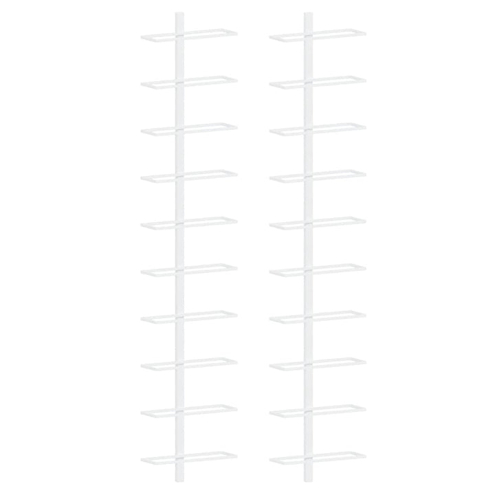 væghængte vinreoler til 7 flasker 10 stk. metal hvid
