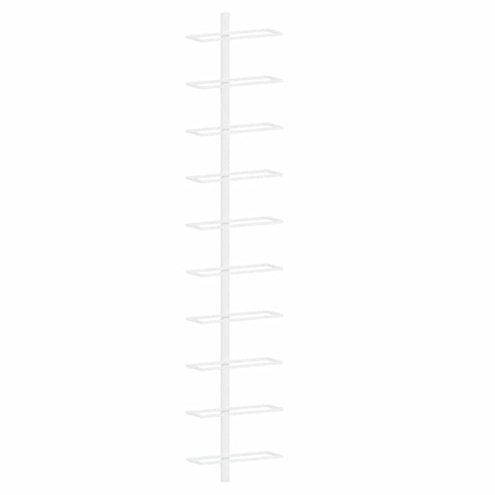 væghængte vinreoler til 7 flasker 10 stk. metal hvid