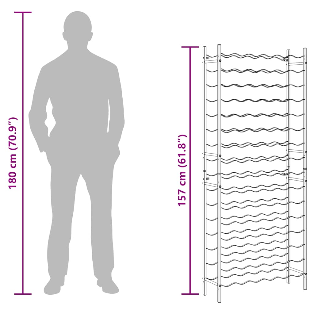 vinreol til 96 flasker metal hvid