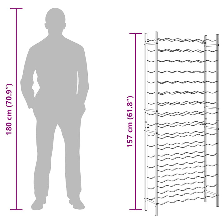 vinreol til 96 flasker metal hvid
