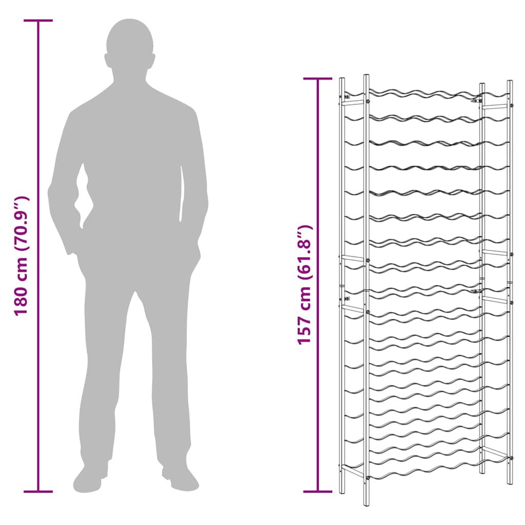 vinreol til 96 flasker metal guldfarvet
