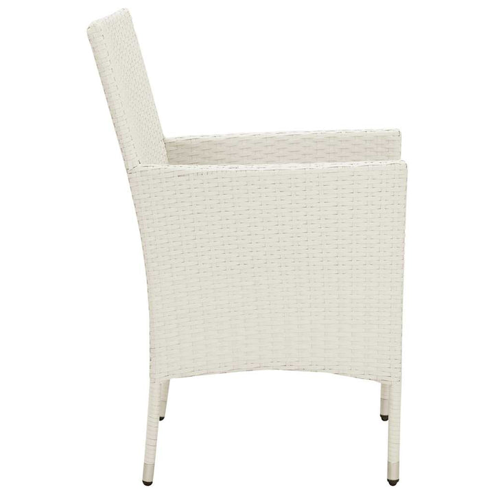 udendørs spisebordssæt 5 dele med hynder polyrattan hvid