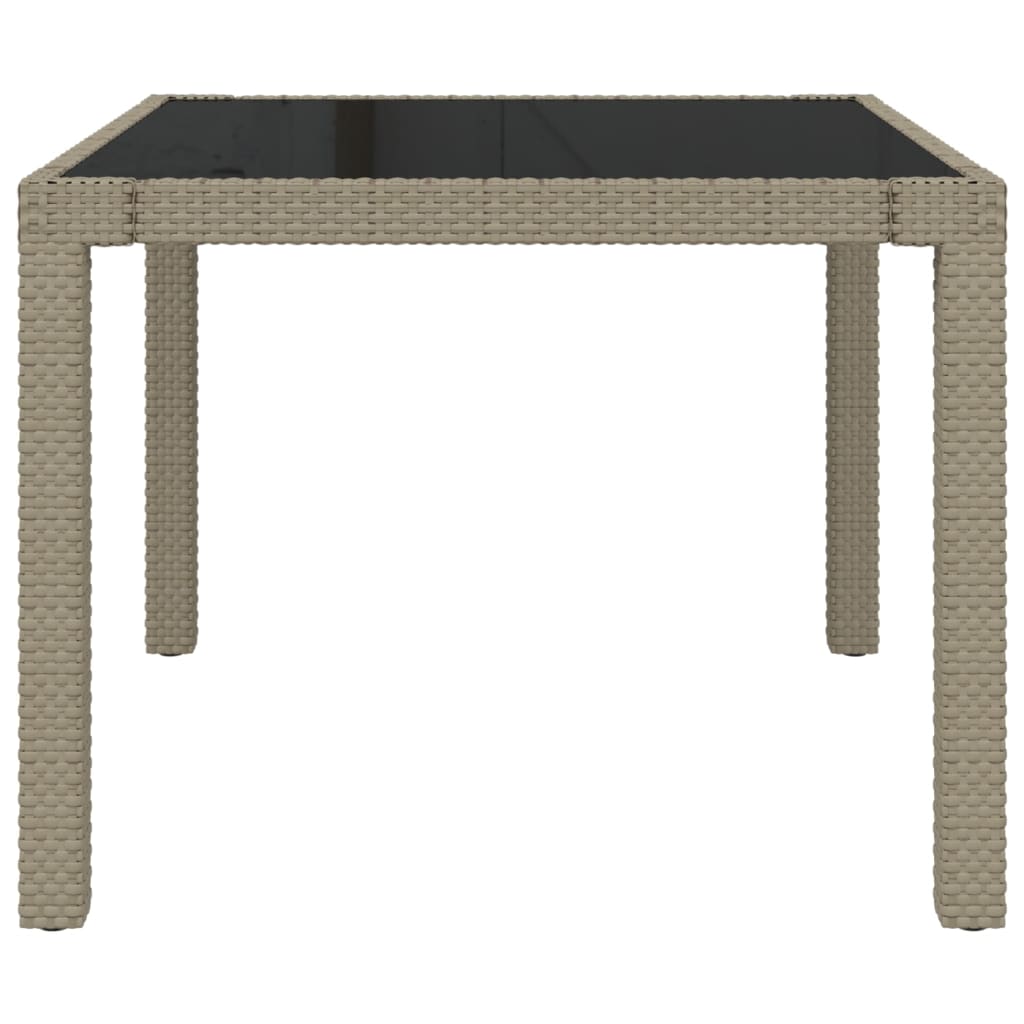 udendørs spisebordssæt 3 dele med hynder polyrattan beige