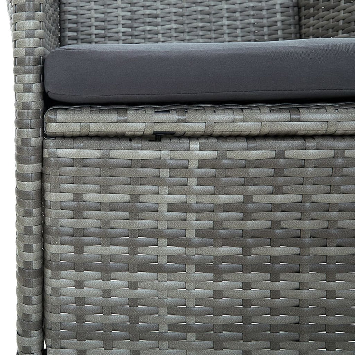 udendørs spisebordssæt 5 dele med hynder polyrattan grå