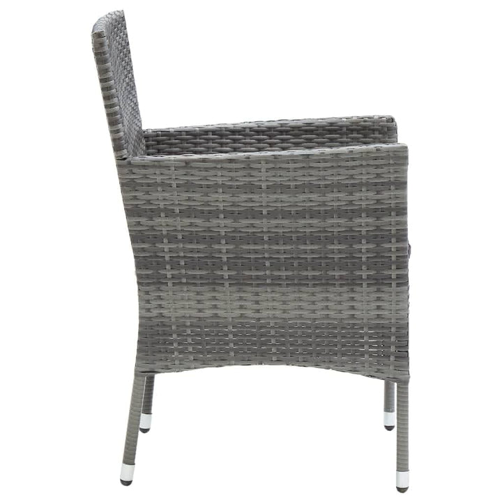 spisebordssæt til haven 5 dele med hynder polyrattan grå