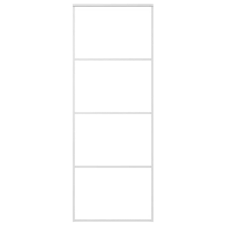 skydedør 76x205 cm hærdet glas og aluminium hvid