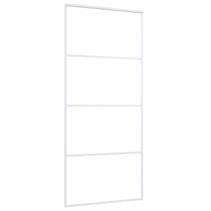 skydedør 90x205 cm hærdet glas og aluminium hvid