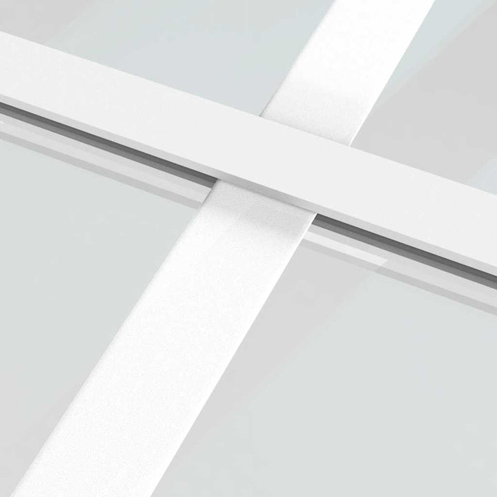 skydedør 90x205 cm hærdet glas og aluminium hvid