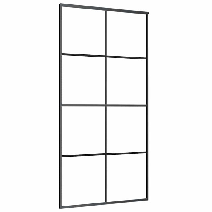 skydedør 102,5x205 cm sikkerhedsglas og aluminium sort