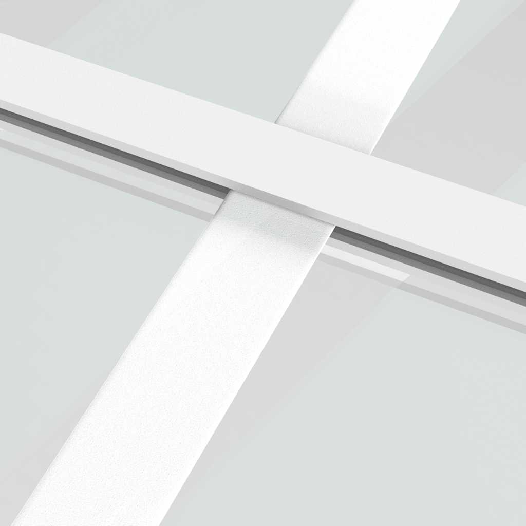 skydedør 76x205 cm hærdet glas og aluminium hvid