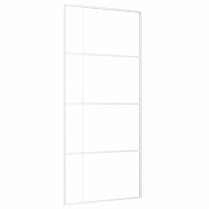 skydedør 90x205 cm hærdet glas og aluminium hvid