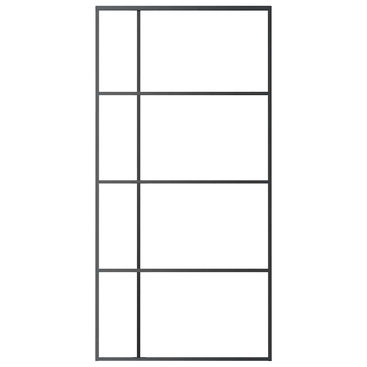 skydedør 102,5x205 cm hærdet glas og aluminium sort