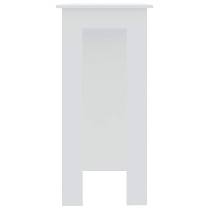 barbord med hylde 102x50x103,5 cm konstrueret træ hvid